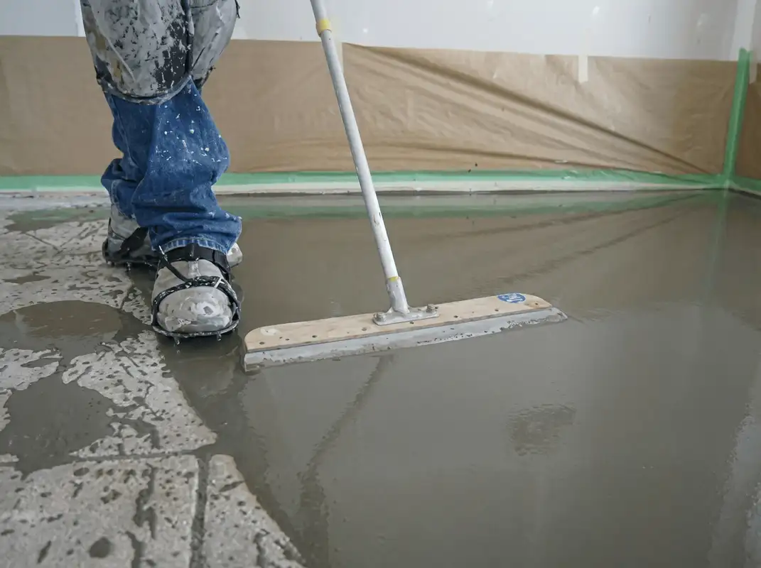Uneven floor being professionally repaired in Detroit, MI